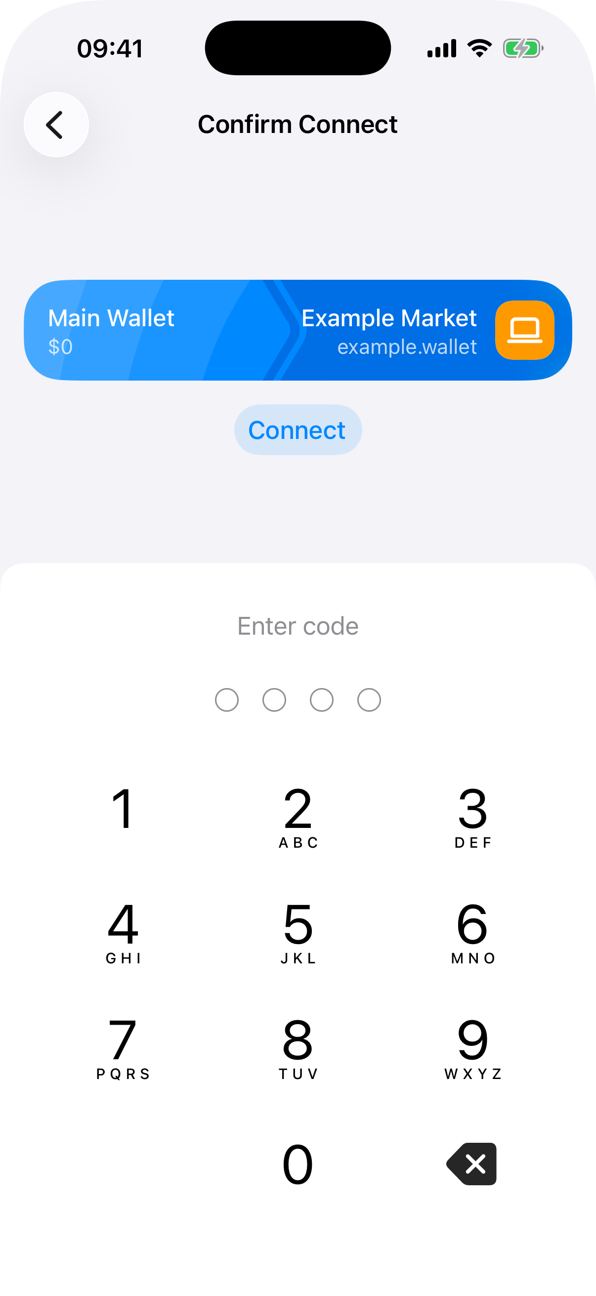 dapp-connect passcode