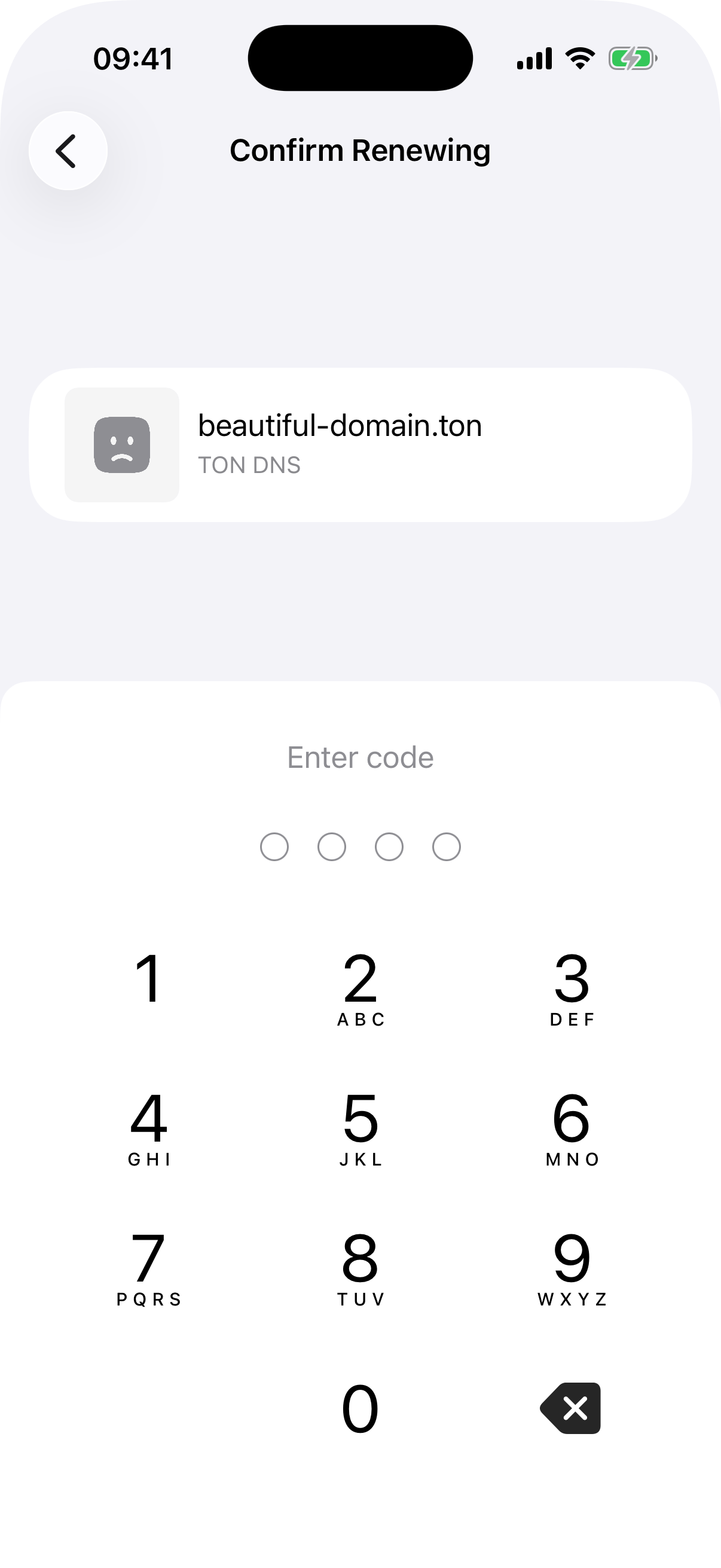 domain-renew-single passcode