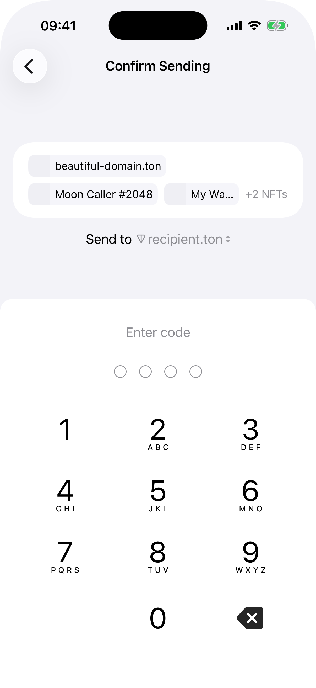 send-nft-multiple passcode
