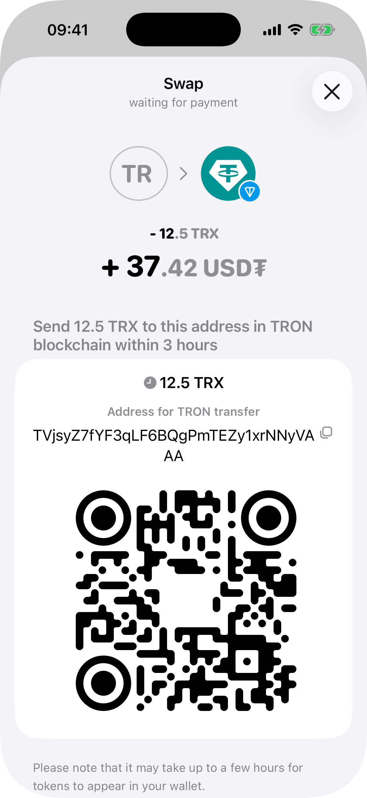 swap-crosschain-to-wallet success