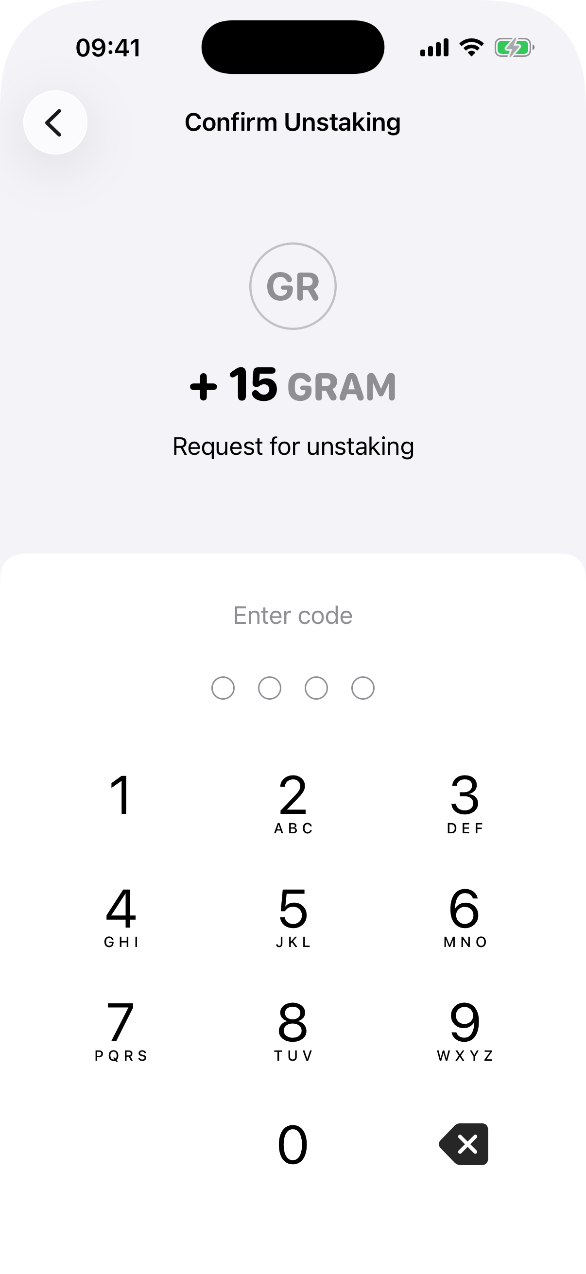 unstake passcode
