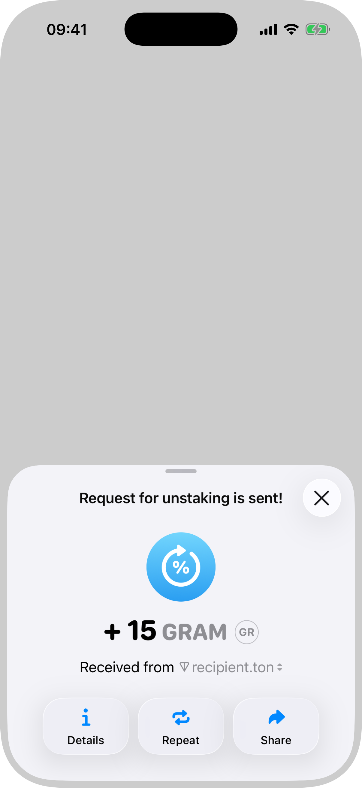 unstake success